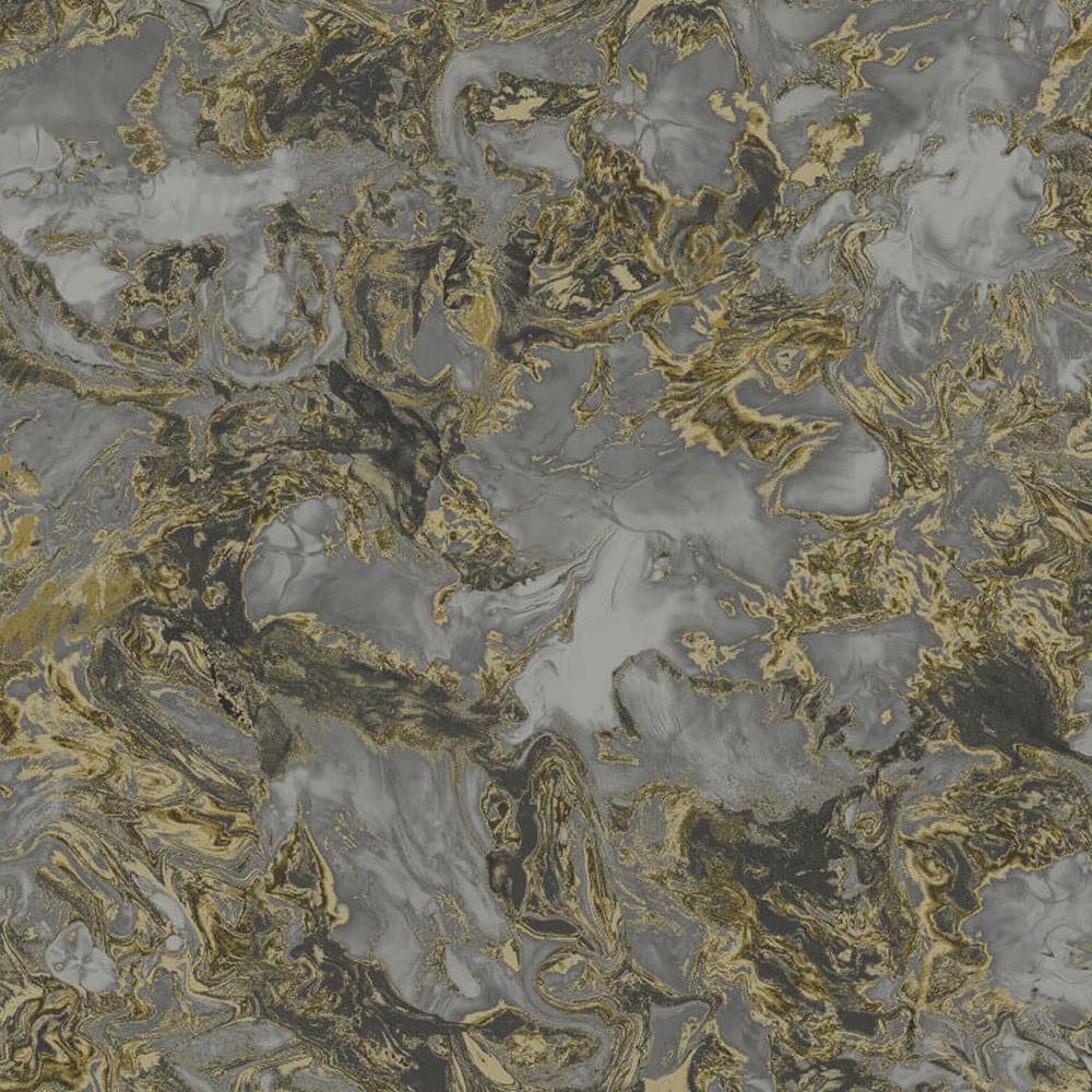 Debona Wallpaper 6362 Debona Liquid Marble Charcoal - Image 2