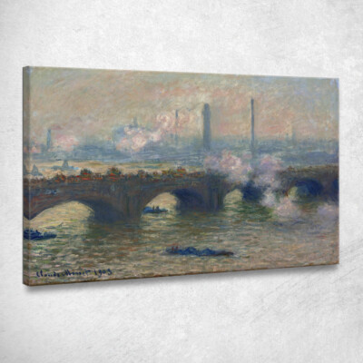 Grauer Tag der Waterloo-Brücke Claude Monet, mnt369 Gemälde auf Sie gedruckt