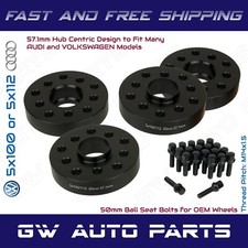 Kit de 4 pernos de asiento de bola centrados en el buje para Audi Volkswagen de 20 mm 5x100/5x112