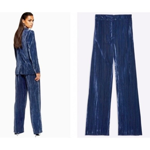 NWT Topshop Blue Crinket Velvet 