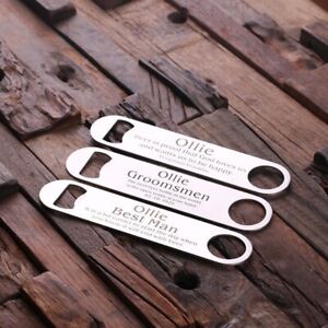 Personalized Engraved Stainless Steel Beer Bottle Opener for Weddings or Parties