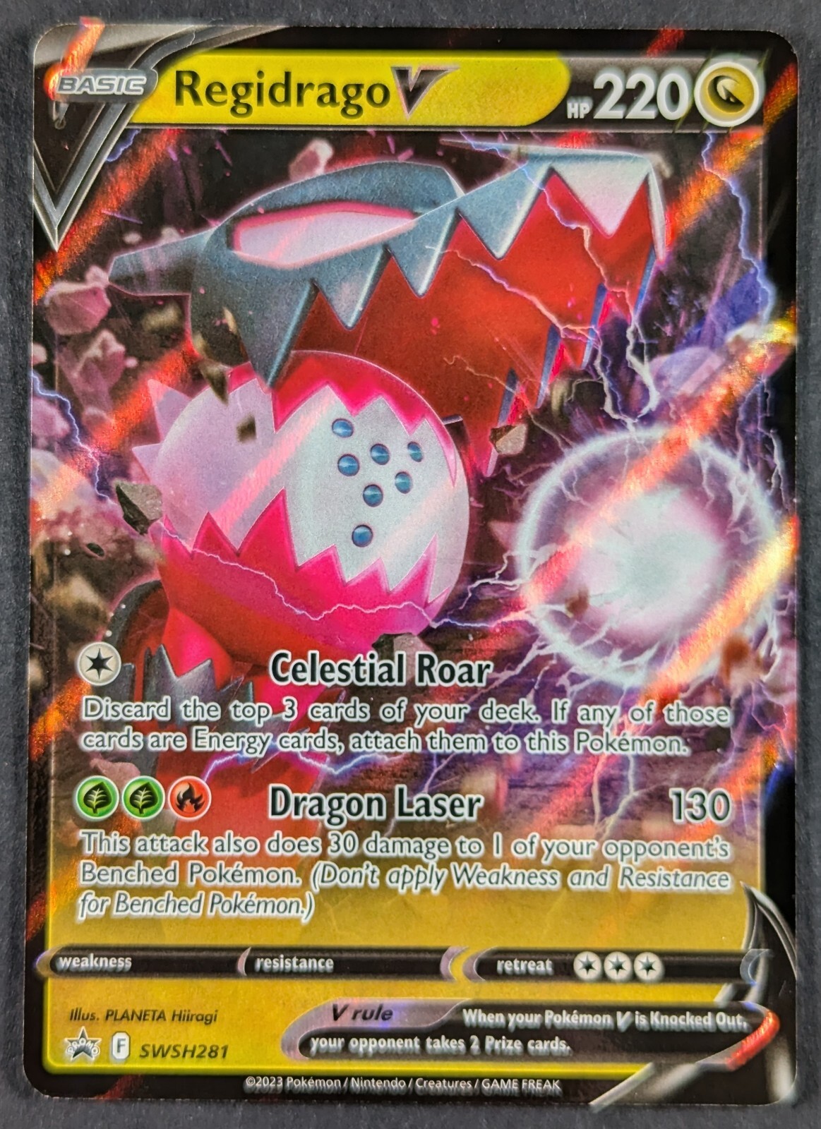 Regidrago V 2023 Black Star Promo Ultra Rare Holo Pokemon Card SWSH281 (NM)