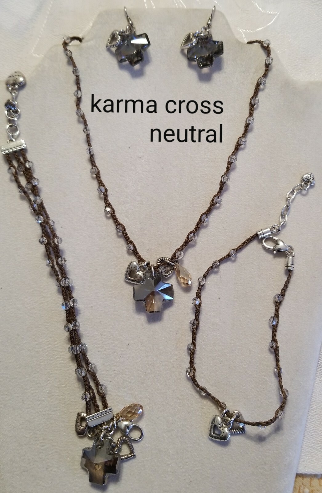 Brighton Karma Cross Neutral cord charm necklace J45372 B44 eBay