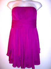 David's Bridal Size 14 Purple Lined  Strapless Layered Knee Length Dress