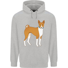 Felpa con cappuccio A Basenji cane da caccia da uomo 80% cotone