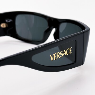 NEW VERSACE VE4482 GB187 BLACK GREY MOD 4482 GB1/87 SHIELD UNISEX