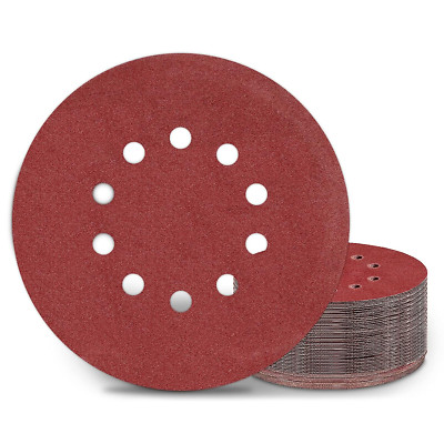 KONGMING 25 Stück Schleifpapier 225Mm Klett Schleifscheiben 225Mm Körnung P120 1