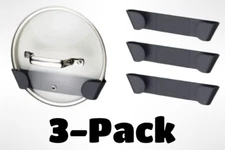 3Pcs Pan Lid Organizer Pot Lid Holder Cover Rack Storage Holder Wall-Mounted