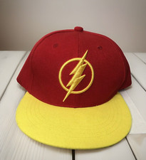 The Flash DC Comics Snapback Adjustable Hat Red Yellow Lightning Logo Cap