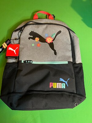 NWT PUMA Kids' Eclipse 18.5'' Backpack - Gray Floral