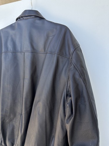 Snap-On Tools Brown Leather Bomber Jacket Coat Quilted Lining MENS Size XL VGUC - Picture 18 of 20
