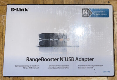D-Link DWA-140 RangeBooster N USB Adapter N300 NEW IN PACKAGE CA4