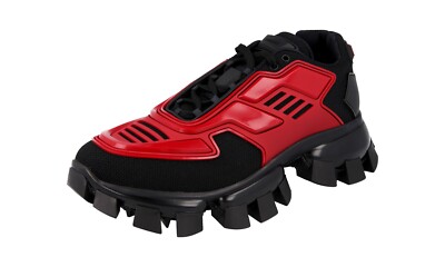 PRADA CLOUDBUST THUNDER SNEAKERS SHOES 2EG293 BLACK RED NEW US 7.5