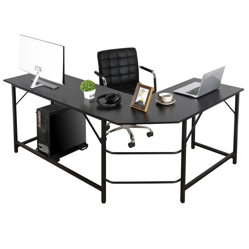 66" L-Shaped Gaming Desk Corner Computer Desk PC Laptop Study Table Workstation - Image 4 of 4
