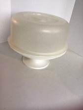 Tupperware Round Cake Taker Almond Serve Set And Chip  Dip Brand New Vintage