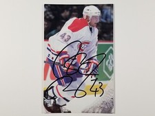 ¤ Patrice Brisebois #43 Autograph ¤ Canadiens Montreal Team Postcard Bilingual
