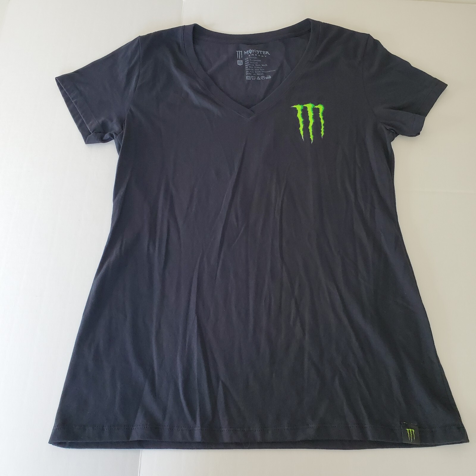Rare Women T Shirt Size XL Black Monster Energy Drink Skull Skeleton V
