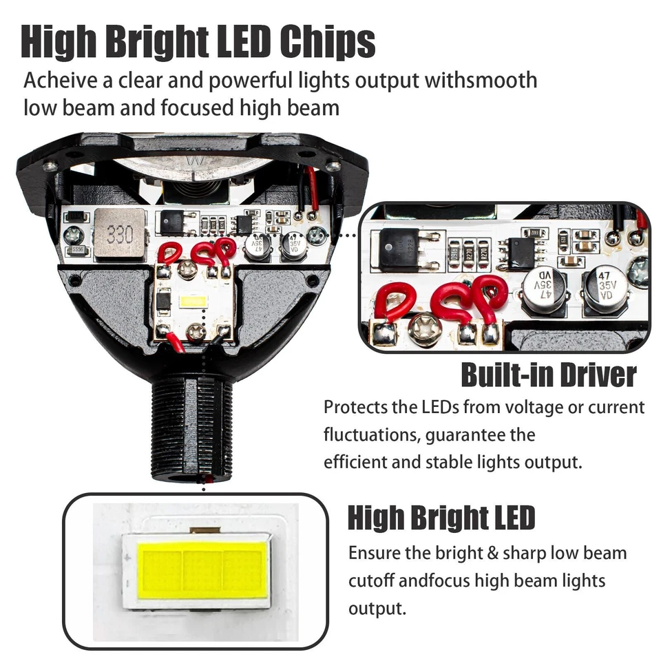 Mini faro universal de lente proyector LED bi de 3,0 pulgadas VS retrofit de xenón Foto 2 de 4