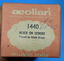 Never On Sunday Player Piano Roll 1440 Aolian By Clyde Ridge Great Music
