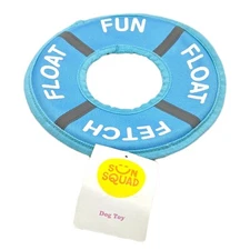 Dog Pool Toy Float Fetch Fun Blue Life Ring Sun Squad Large Medium Breeds NWT