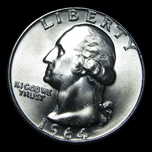 1964 Silver Washington Quarter Dollar ---- Gem BU Coin ---- #PP715