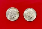 1964 Lot Of Two 2 90% SILVER KENNEDY HALF DOLLARS AU Toning See photos