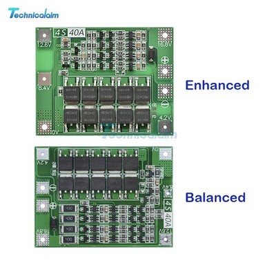 4S 40A Balanced/Enhanced Li-ion Lithium PCB BMS 18650 Battery Protection Board