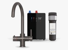 4-1 Instant Boiling Filtered Water Tap - Swan Neck - Gun Metal