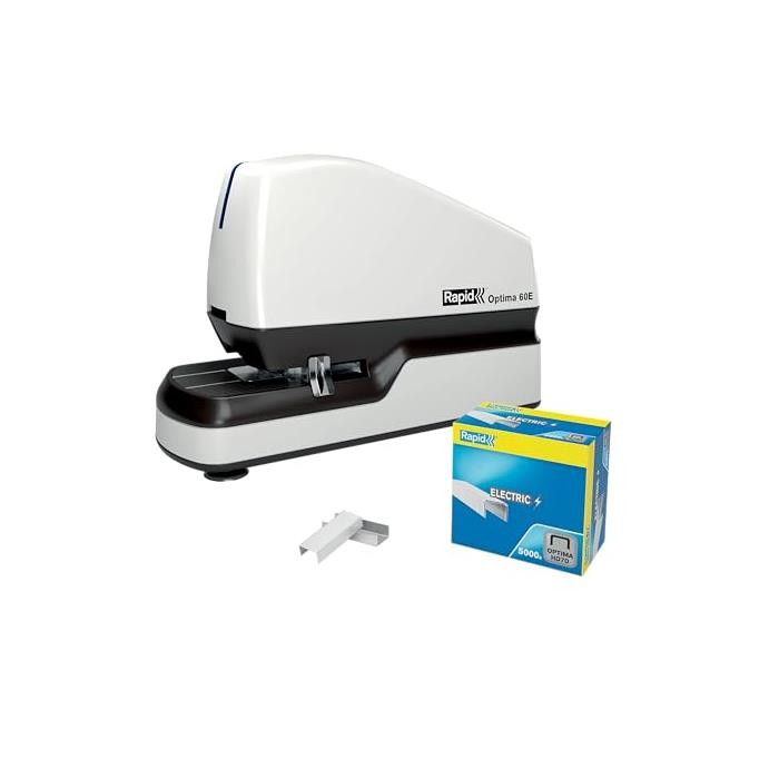 Agrafeuse électrique Rapid Optima 60E grande capacité 60 feuilles pour bureau