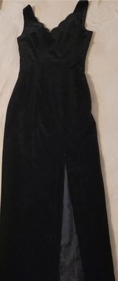 Laura Ashley Samtkleid 34, XS (10) schwarz Abendkleid vintage Kleid elegant 
