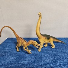 Vintage 1993 Safari Ltd Velociraptor  1995 Brachiosaurus Pvc Figure Dinosaur