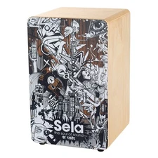 Sela Percussion Art Series Cajon Birchwood Box Drum with Internal Snares,...