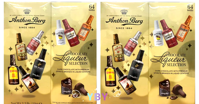 2 Packs Anthon Berg Dark Chocolate Liqueur Bottles - 64ct Each (128 Total) | Danish Alcohol Chocolates 2 thumbnail image