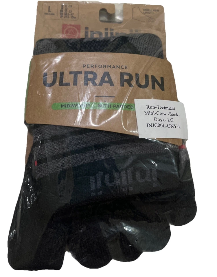 Calcetines Injinji Ultra Run Performance Mini Crew Puntera Acolchada Peso Medio Unisex Grande Foto 2 de 4