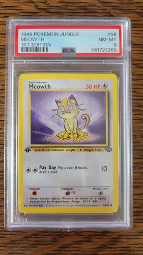 Meowth (1st Edition) graded PSA 8 for sale on eBay