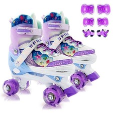 Adjustable Roller Skates for Girls and Boys Ages 3-5 5-8 8-12, All 8 Wheels o...