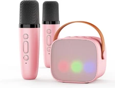 Karaoke Machine with Mini Microphone, Protable Speaker for Singing, Easter Birth