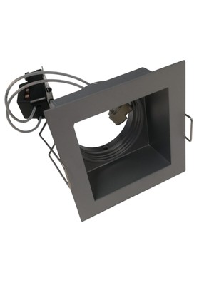 Delta light 202 20 01 square s1-recessed spotlight 50w gx5.3 grey 80x80mm hole 