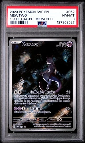 2023 POKEMON SVP EN-SV BLACK STAR PROMO 151 ULTRA-PREM COLL #052 MEWTWO PSA 8
