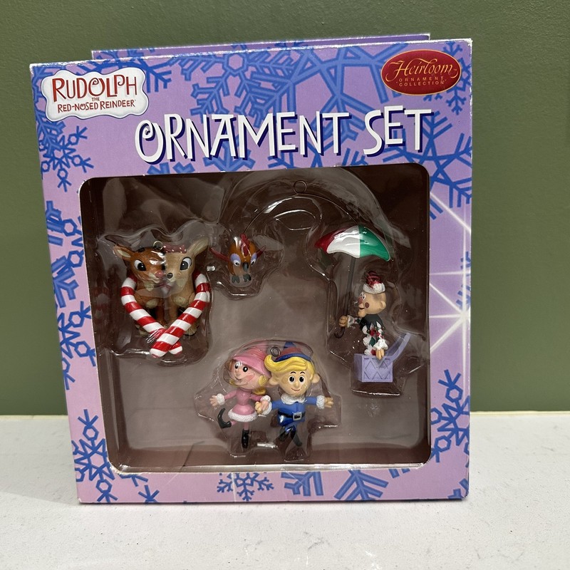 Rudolph The red Nosed Reindeer heirloom ornament collection set