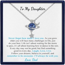 To My Daughter Necklace from Mom Dad Inspirational Daughter Christmas Gift