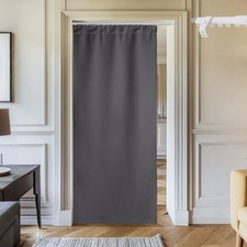 Door Curtain with Adjustable Ceiling Track, Blackout French Door Curtain for ...