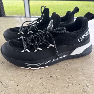 Men s Versace Sneakers Jeans Couture Tennis shoes Nylon Rubber Size 10 US/35 EU