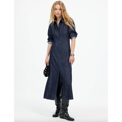 Madewell Seamed Midi Shirtdress Segovia Wash Airy Denim Edition A Line US 00 NWT