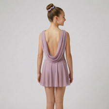 Girl's Custom Dance Costume Dusty Mauve Lyrical Dress  Headpiece in size 12-14