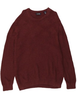 CHAPS Herren Big & Tall Rundhals Pullover Pulli XL Burgund Baumwolle CE09