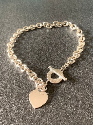 Tiffany & Co Halskette - Return to Tiffany - Heart Tag mit silbernen Knebeln