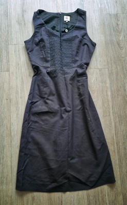 Kleid, NOA NOA, Gr. S, Vintage, grau, Stickerei, dezente Nadelstreifen, neu