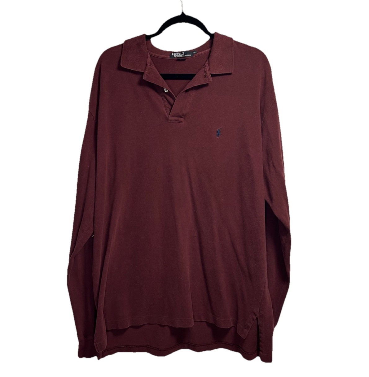 Polo Ralph Lauren Vintage Rugby Shirt Uomo XL Marrone Pony Preppy College