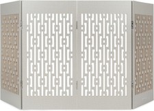 Decorative Wooden Freestanding Pet Gate - 4 Panel 15" W x 30" H - Expandable